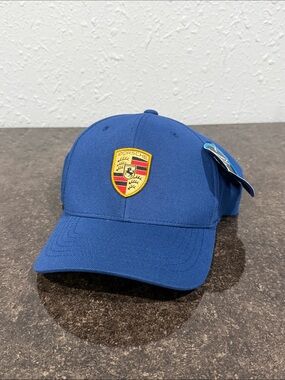 Porsche Design Sold‎ Out 2022 Flex Fit Classic Crested Blue Hat DISCONTINUED